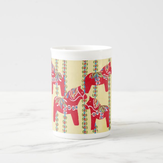 Tasse En Porcelaine Chevaux de Dala (Devant)