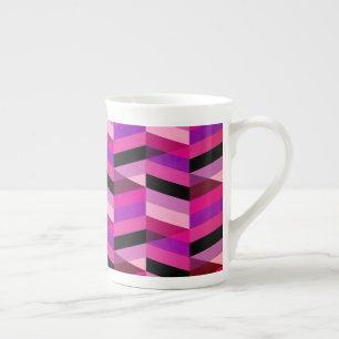 Tasse En Porcelaine Chevron Abstrait/Herringbone   Purples et violets