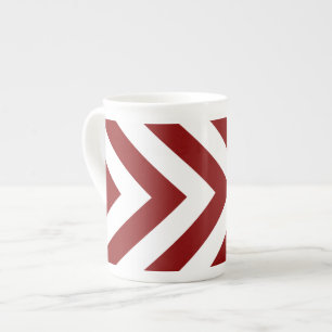 Tasse En Porcelaine Chevrons rouges et blancs