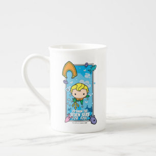Tasse En Porcelaine Chibi Aquaman - Je nagerai Les Sept Mers