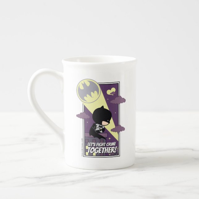 Tasse En Porcelaine Chibi Batman - Combattons la criminalité ensemble (Gauche)