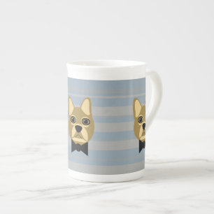 Tasse En Porcelaine Chien-taureau Brown, Grilles