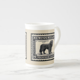 Tasse En Porcelaine Chien vintage de Terre-Neuve