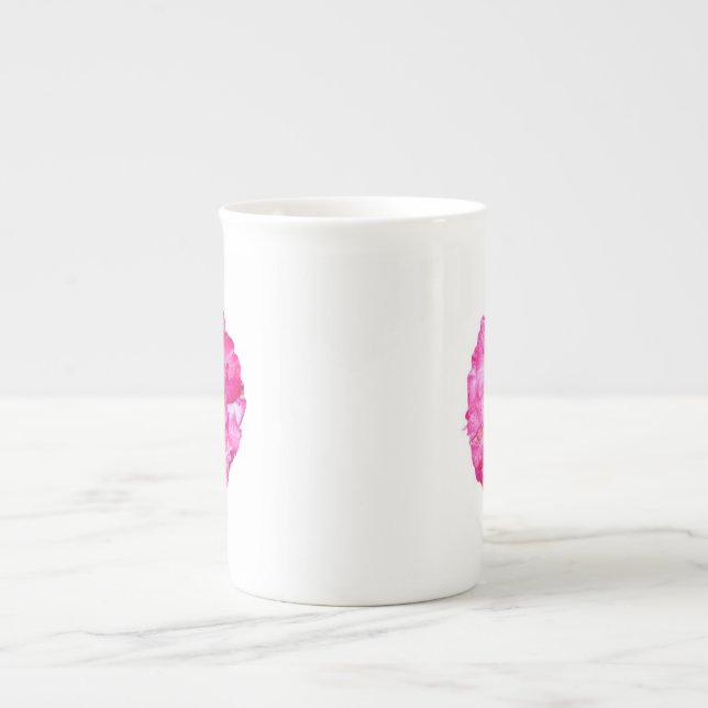 Tasse En Porcelaine Chine d'os rose chaud (Devant)