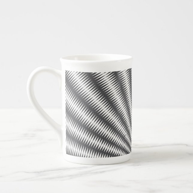 Tasse En Porcelaine Chine osseuse - Design géométrique noir et blanc (Gauche)