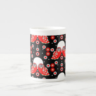 Tasse En Porcelaine Chouette d'art populaire