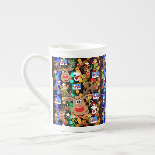 Tasse En Porcelaine Christmas Mug, Snowman, Joyeux Noël (Gauche)