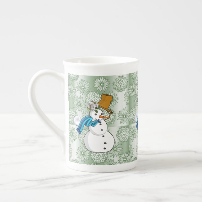 Tasse En Porcelaine Christmas Mug, Snowman, Joyeux Noël (Gauche)