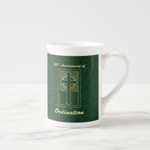 Tasse En Porcelaine cinquantième Anniversaire de vert de