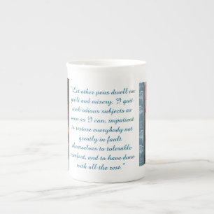 Tasse En Porcelaine Citation de Jane Austen (Bleu)