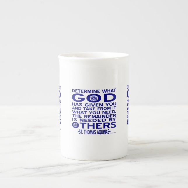 Tasse En Porcelaine Citation de Saint Thomas d'Aquin (Devant)