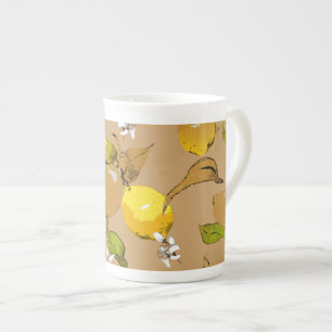 Tasse En Porcelaine citrons d'aquarelle 33