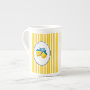 Tasse En Porcelaine Citrons jaunes d'Amalfi de style méditerranéen