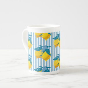 Tasse En Porcelaine Citrons jaunes d'Amalfi de style méditerranéen
