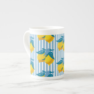 Tasse En Porcelaine Citrons jaunes d'Amalfi de style méditerranéen