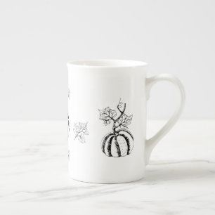 Tasse En Porcelaine Citrouille noir pour Halloween