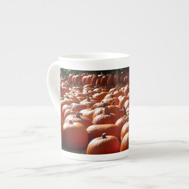 Tasse En Porcelaine Citrouille Patch Automne Harvest Photographie (Devant gauche)