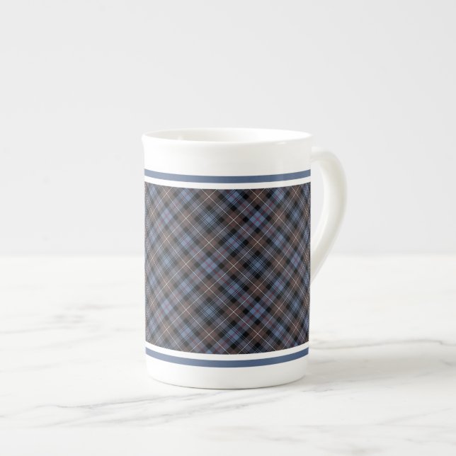 Tasse En Porcelaine Clan Mackenzie Patiné Tartan Brown et bleu (Devant droit)