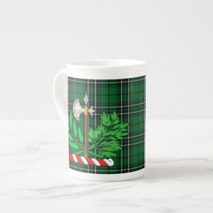 Tasse En Porcelaine Clan MacLean Chasse Tartan Et BattleAxe Crest