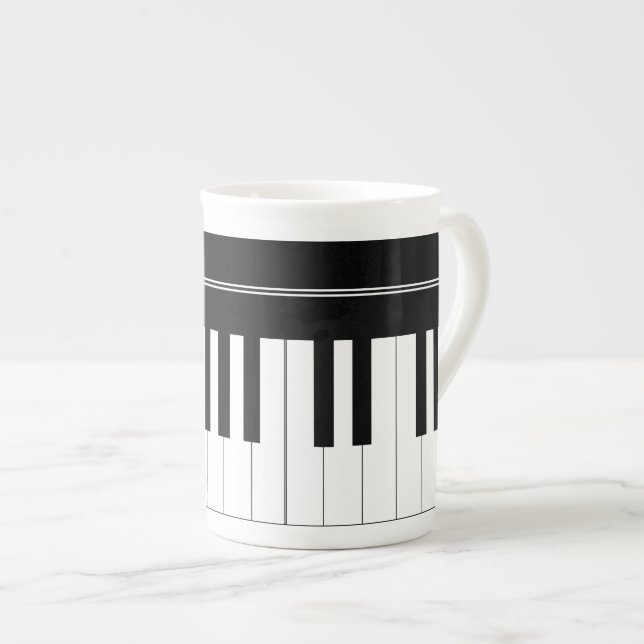 Tasse En Porcelaine Clavier pour piano (Devant droit)