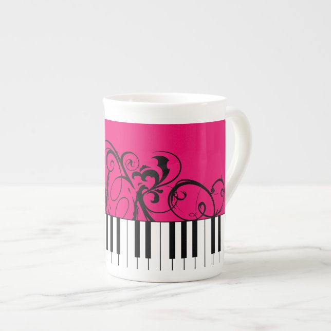 Tasse En Porcelaine Clavier pour piano (Devant droit)