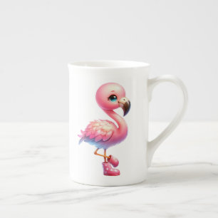 Tasse En Porcelaine Clipart de dessin Flamant rose aquarelle