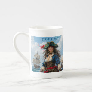 Tasse En Porcelaine Cobalt Kate - Capitaine pirate féminine à haut con