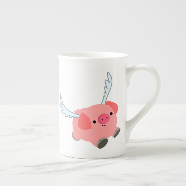 Tasse En Porcelaine Cochon De Dessin À Charme (Droite)