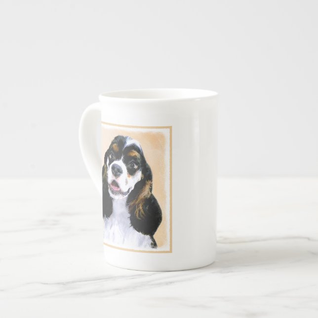 Tasse En Porcelaine Cocker Spaniel (Parti) Peinture - Art Chien origin (Devant gauche)