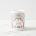 Tasse En Porcelaine Coeur arc-en-ciel rose violet personnalisé<br><div class="desc">Arc en arc-en-ciel rose violet cadeau personnalisé mug.</div>