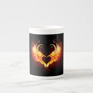 Tasse En Porcelaine Coeur de feu ange avec ailes