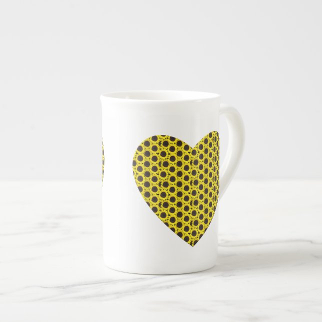 Tasse En Porcelaine Coeur de tournesol (Devant droit)