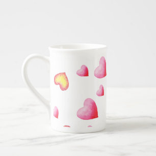 Tasse En Porcelaine Coeur rouge mignon romantique