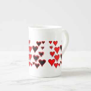 Tasse En Porcelaine Coeurs