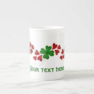Tasse En Porcelaine Coeurs et trèfle