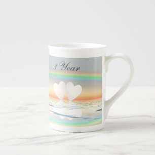 Tasse En Porcelaine Coeurs papier du 1er anniversaire