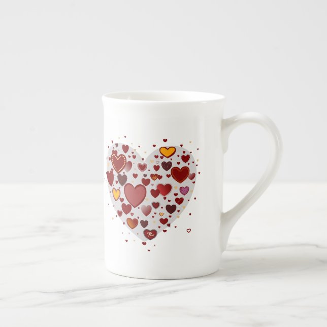 Tasse En Porcelaine Cœurs partout (Droite)