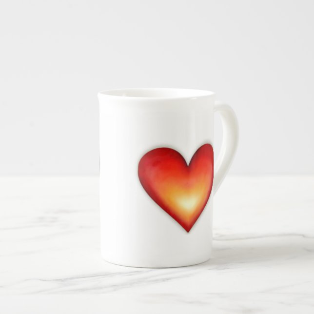 Tasse En Porcelaine Coeurs - thé (Devant droit)