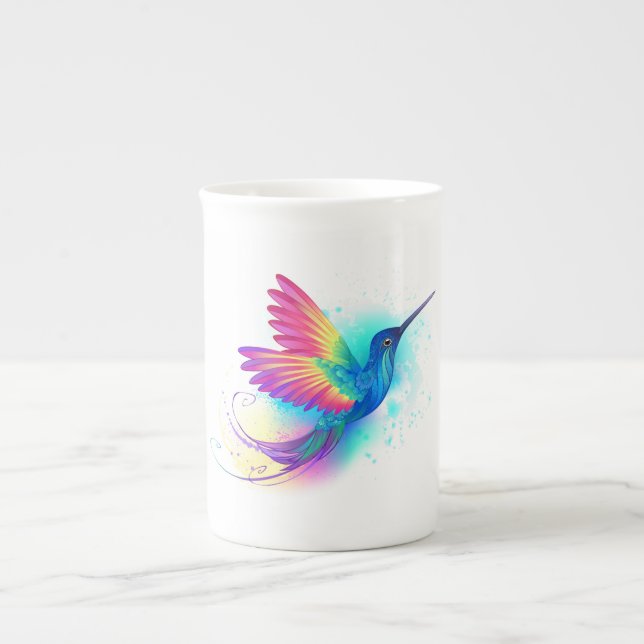 Tasse En Porcelaine Colibri arc-en-ciel exotique (Devant)