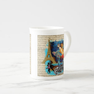 Tasse En Porcelaine Collage romantique vintage Paris