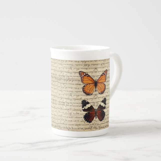 Tasse En Porcelaine Collection vintage de papillons (Devant droit)