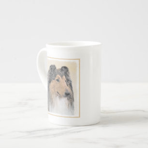 Tasse En Porcelaine Collie (Rough) Peinture - Cute Original Chien Art