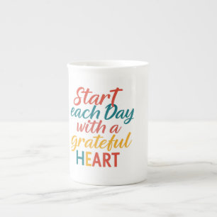 Tasse En Porcelaine Commencez chaque journée avec un coeur gracieux -