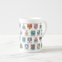 Comtés de tasse de porcelaine tendre de l'Irlande