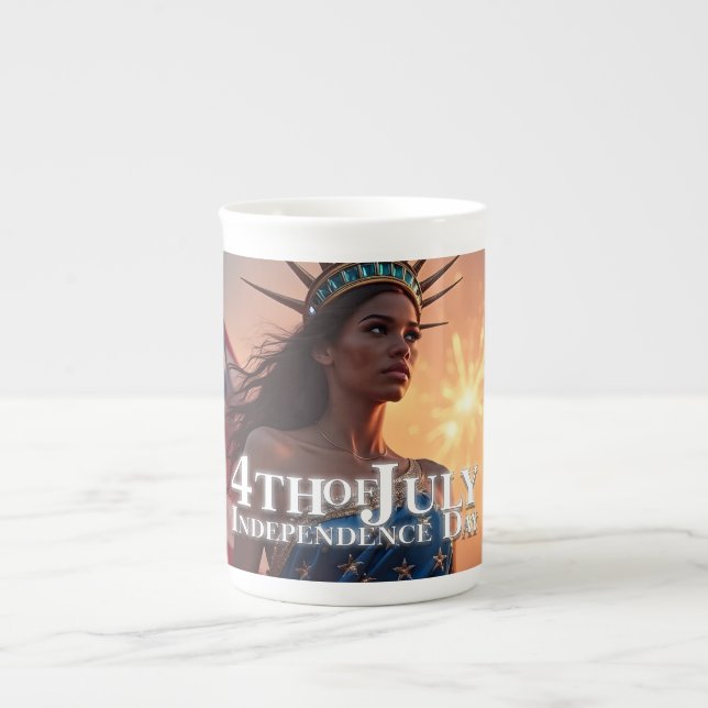 Tasse En Porcelaine Conception 4 juillet splendide - Fireworks & Freed (Devant)