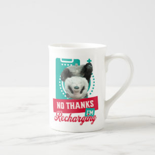 Tasse En Porcelaine Conception de la Batterie Sociale du Panda en burn