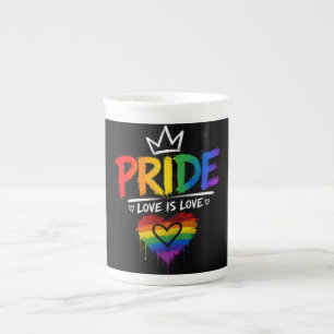 Tasse En Porcelaine Conception de l'arc-en-ciel de la fierté LGBT