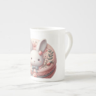 Tasse En Porcelaine Conception de macaron de lièvre personnalisé pour