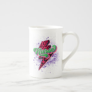 Tasse En Porcelaine Conception rétro de la sublimation infirmière, vie