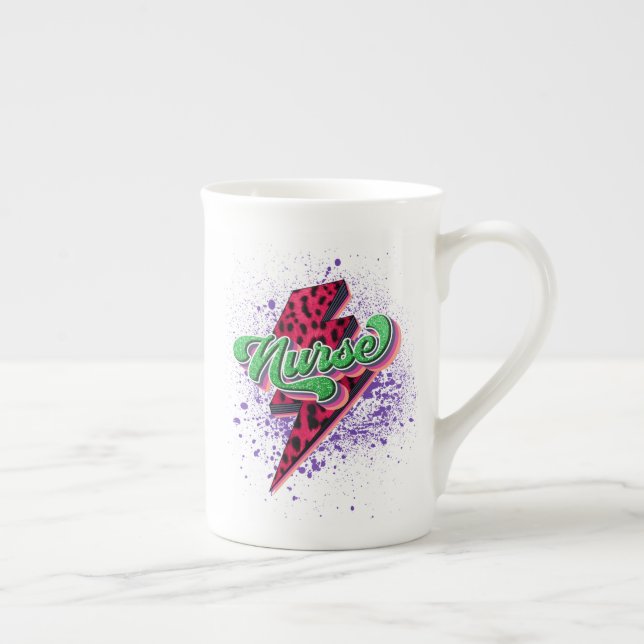 Tasse En Porcelaine Conception rétro de la sublimation infirmière, vie (Droite)